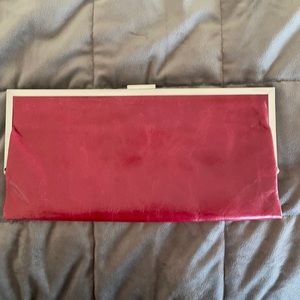 Deep red clutch bag
